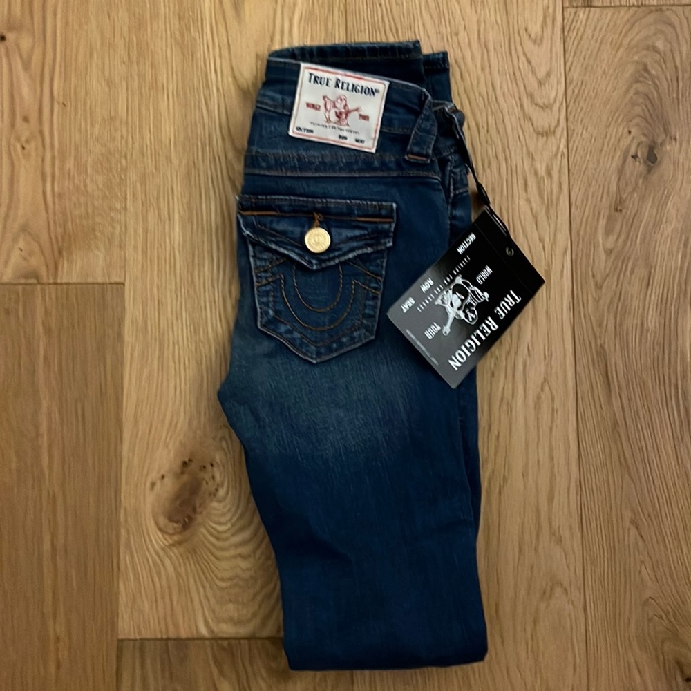 True Religion, torn skinny jeans